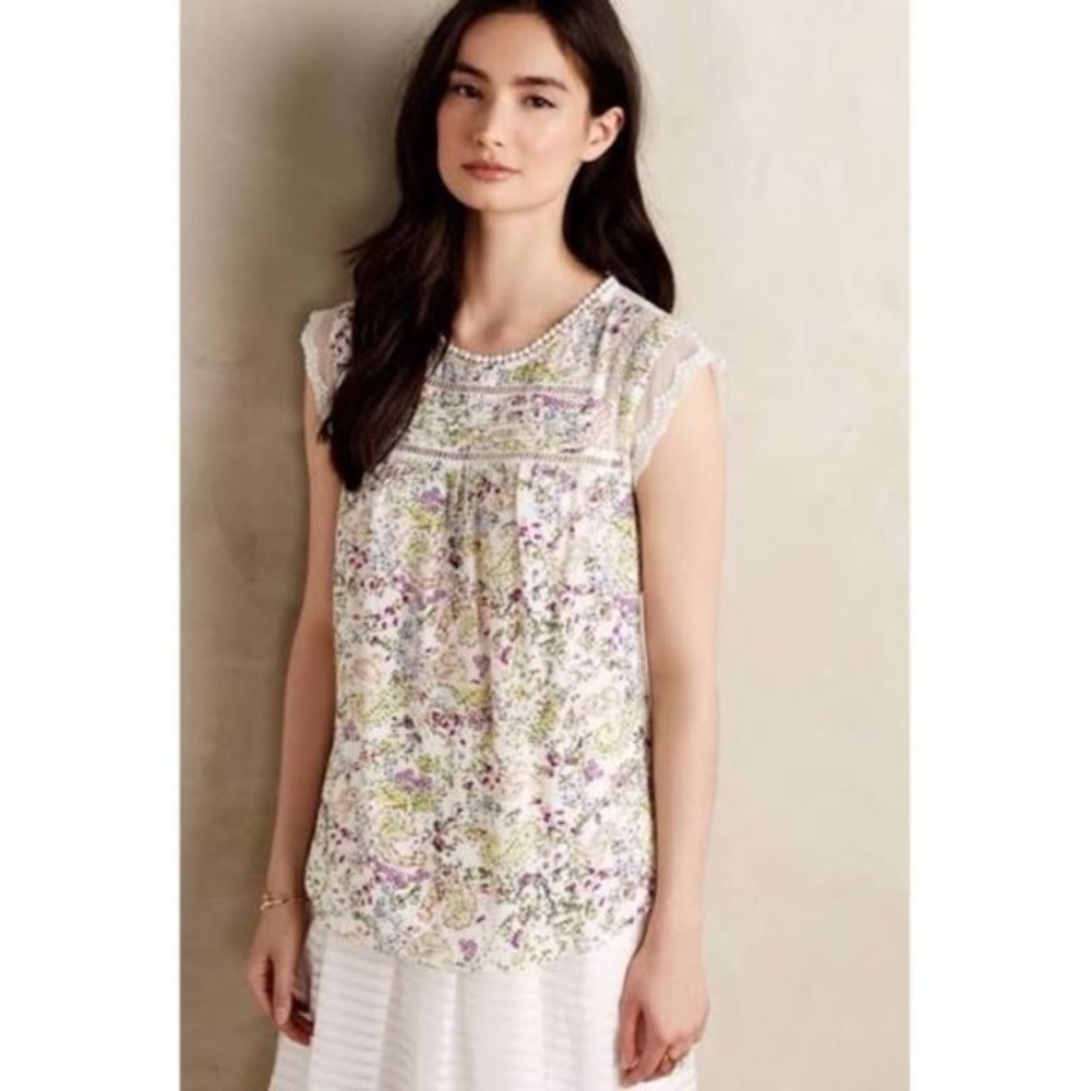 Anthropologie Meadow Rue Nellore Floral Blouse